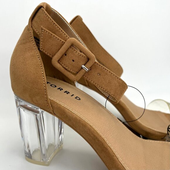 New Torrid Brown Translucent Block Heel - Size 8WW - Picture 3 of 14